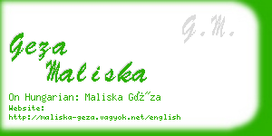 geza maliska business card